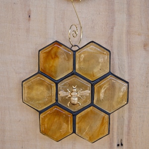 Stained Glass Bee Ornament or Sun Catcher image 2