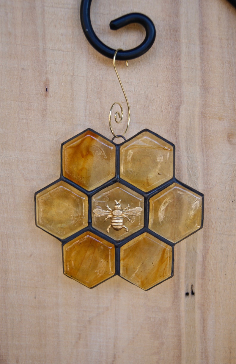 Stained Glass Bee Ornament or Sun Catcher image 2
