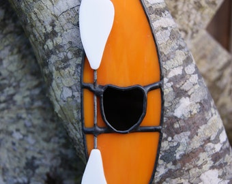 Stained Glass Kayak Ornament