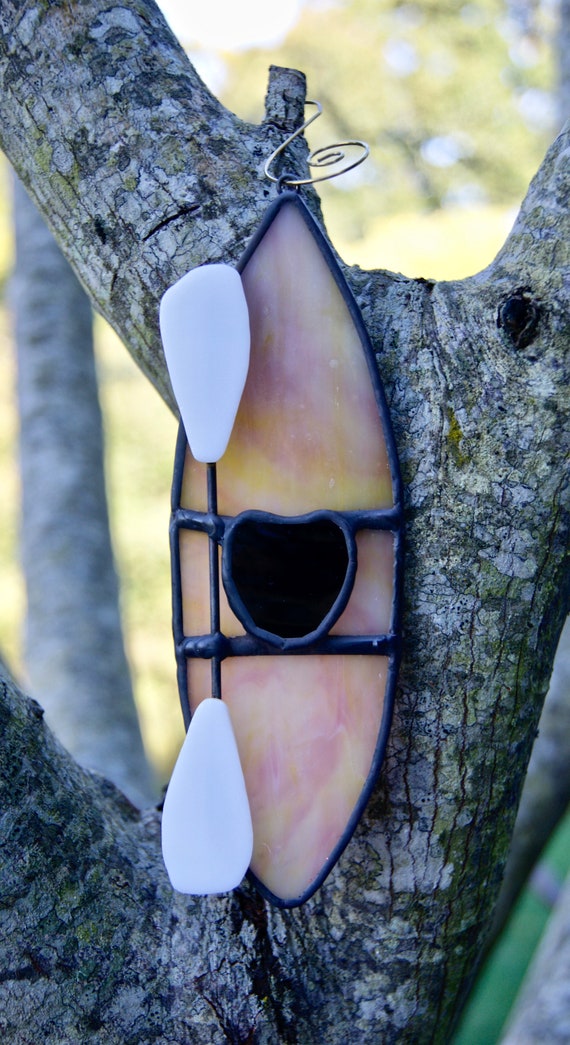 Stained Glass Kayak Ornament or Suncatcher