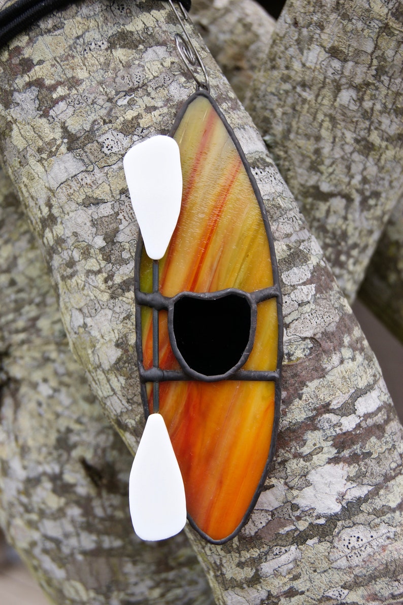 Stained Glass Kayak Ornament or Suncatcher