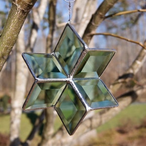 Stained Glass Green Bevel Sun Catcher or Ornament