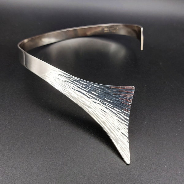 Erik Dennung Modernist Sterling Silver Necklace Denmark 1970s Mid Century Design