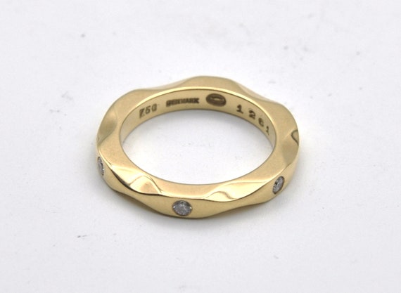 Georg Jensen 18K Gold Ring With Diamonds 1261 Mirror Maria - Etsy