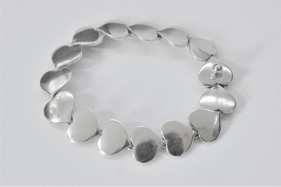 Hans Hansen Sterling Silver Hearts Bracelet Denmark 1950s - Etsy ...