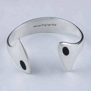 Hans Hansen Sterling Silver Bangle Bracelet with Enamel Bent Gabrielsen # 213E