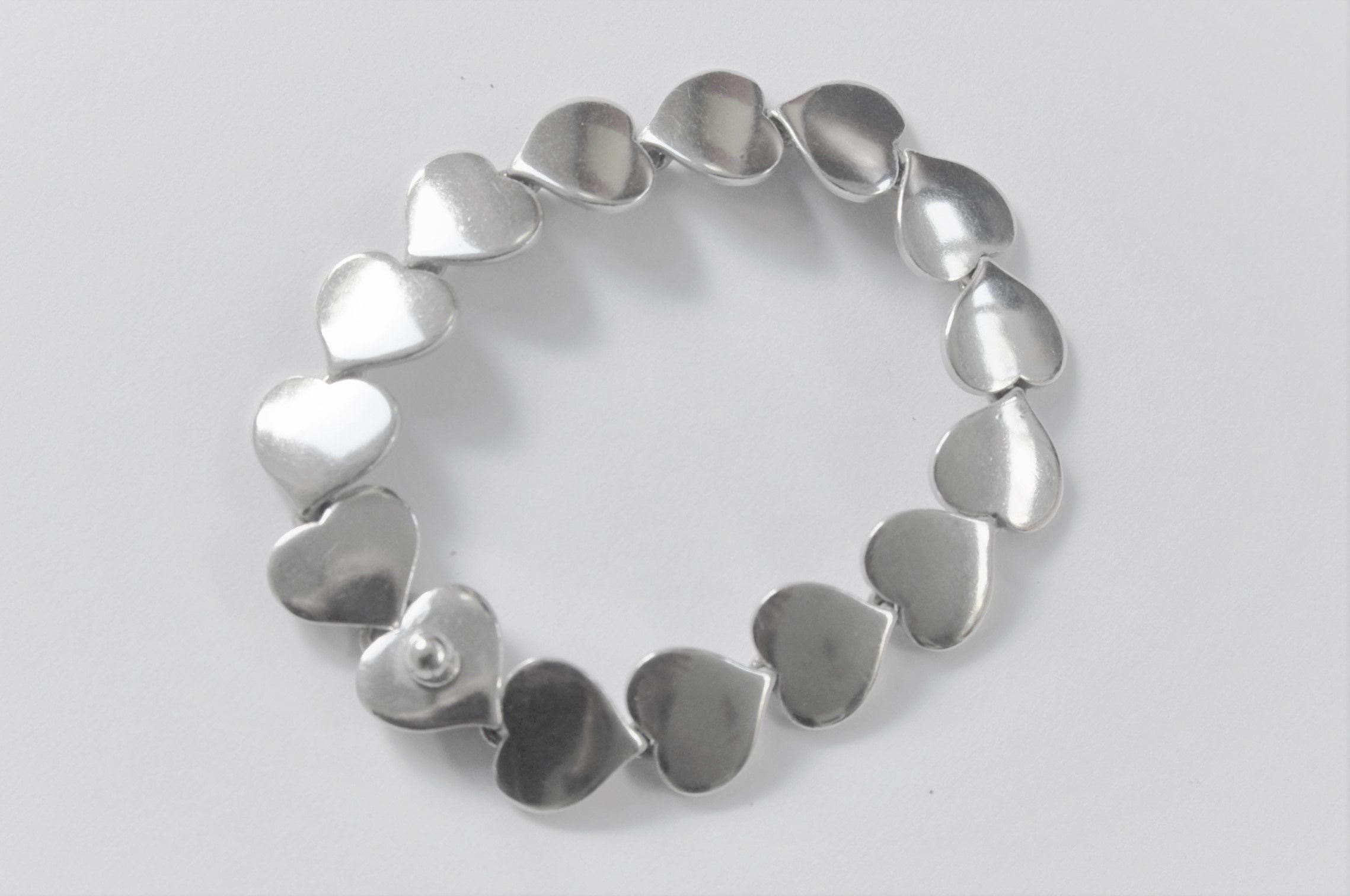 Hans Hansen Sterling Silver Hearts Bracelet Denmark 1950s - Etsy ...