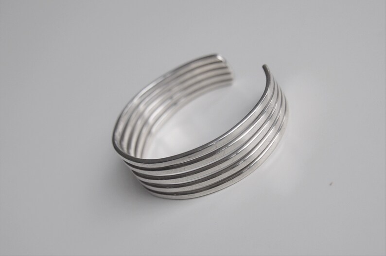 Anton Michelsen Sterling Silver Cuff Bracelet by Eigil Jensen Denmark 1950s Scandinavian Modern