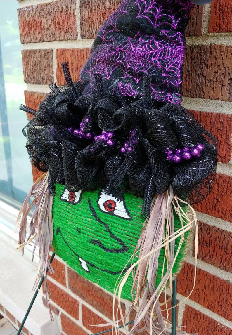 Halloween Wreath Witch Wall Decor Witch Head Wall Hanging Spooky Wreath Halloween Witch Wreath Halloween Witch Decor Witch Wreath