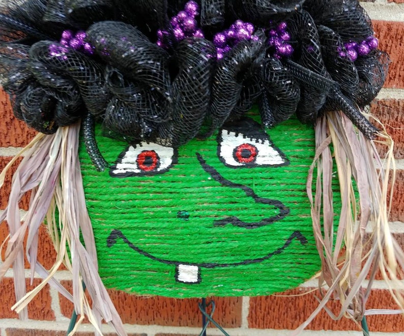 Halloween Wreath Witch Wall Decor Witch Head Wall Hanging Spooky Wreath Halloween Witch Wreath Halloween Witch Decor Witch Wreath