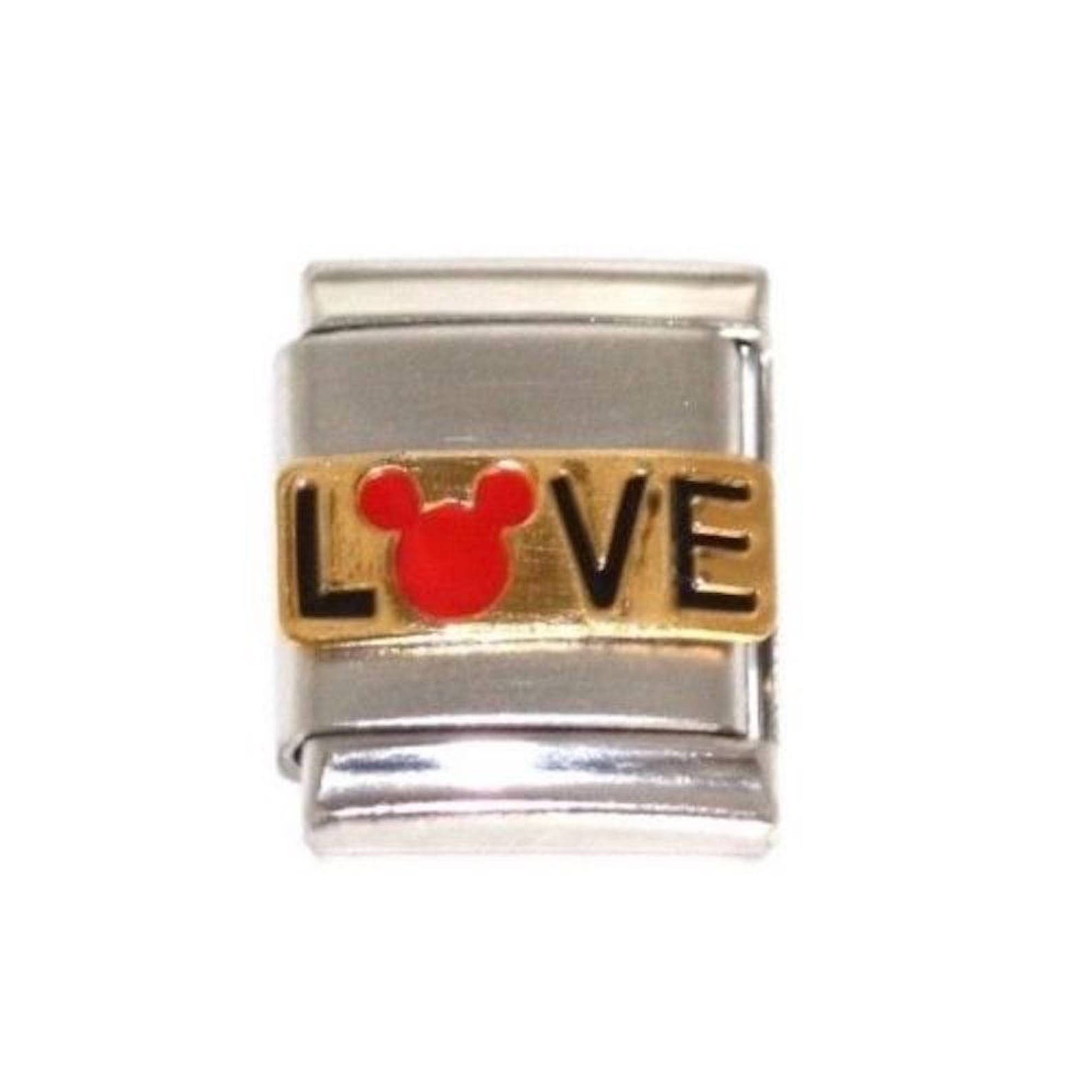 13mm Italian Charm Disney Love Mickey Mouse Stainless Bracelet Etsy