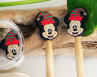 Festive Mickey Mouse Stitch Stoppers: Knitting Needle Point Protectors (Set of 2)