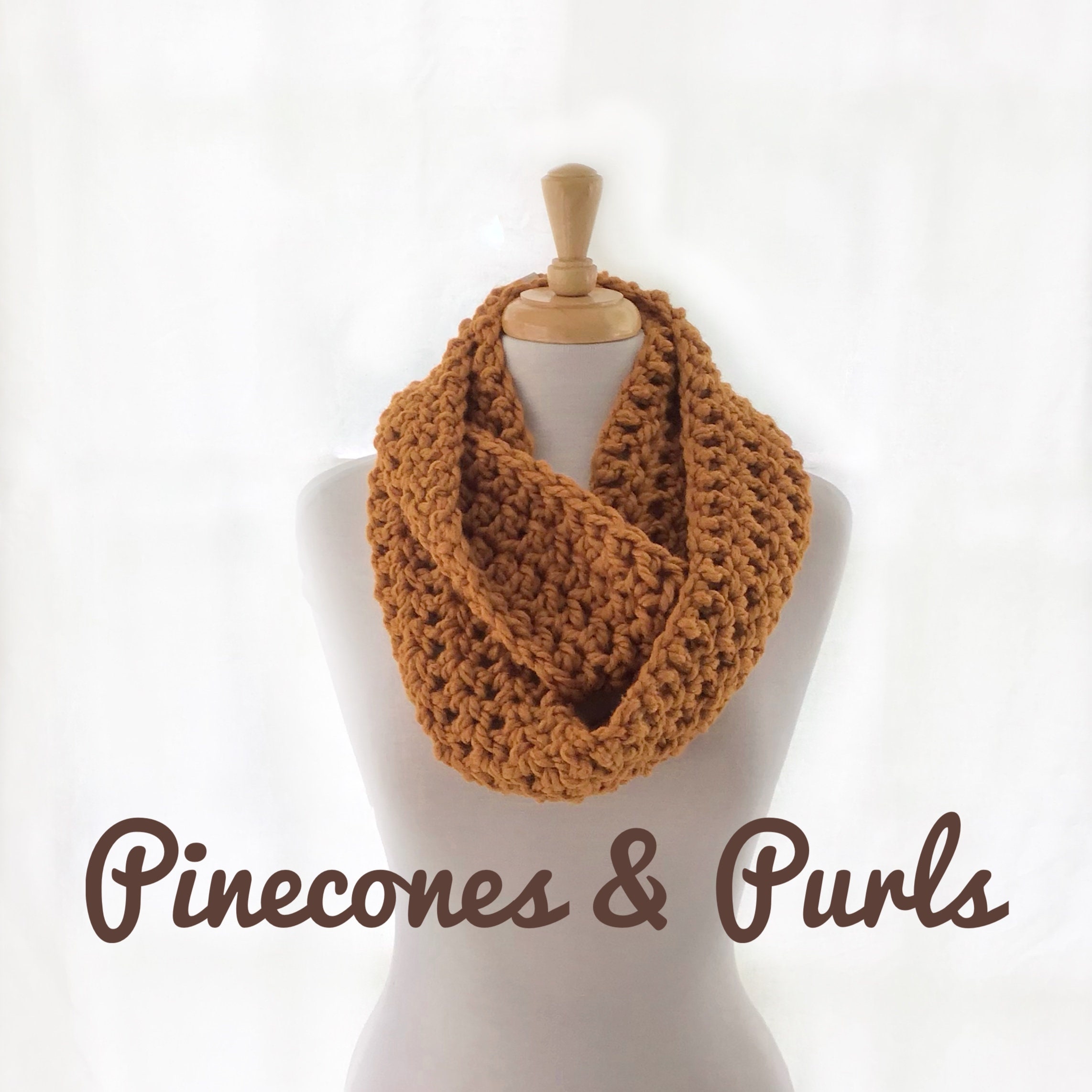 Easy Crochet Infinity Scarf Pattern, Unisex Super Bulky Yarn (PDF ...