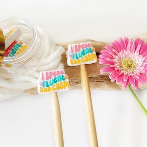 I SPEAK FLUENT SARCASM Set of 2 Stitch Stoppers, Multicolored Fun Pun 4 any time of the year, Fun gift for Knitters or crocheters