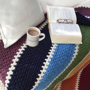 Rainbow Throw Crochet Pattern, Chunky Yarn Blanket (PDF Download) image 9