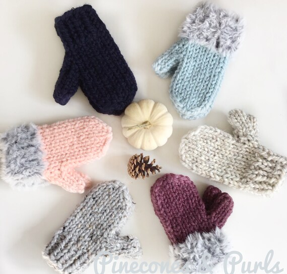 womens faux fur mittens