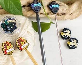 Wizarding School House Knitting Stitch Stoppers: Crochet Hook Buddies (Set of 2)