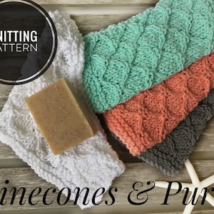 Knitting Patterns DISH/ WASH cloth + KITCHEN Towel Natural Home Decor The Diamonds Are 4ever Kitchen baby washcloth burp cloth pattern