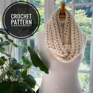 EASY CROCHET PATTERN The Mandy Unisex Infinity Scarf, family pattern, One hour one skein Fast Easy Crochet pattern, 2 sizes included