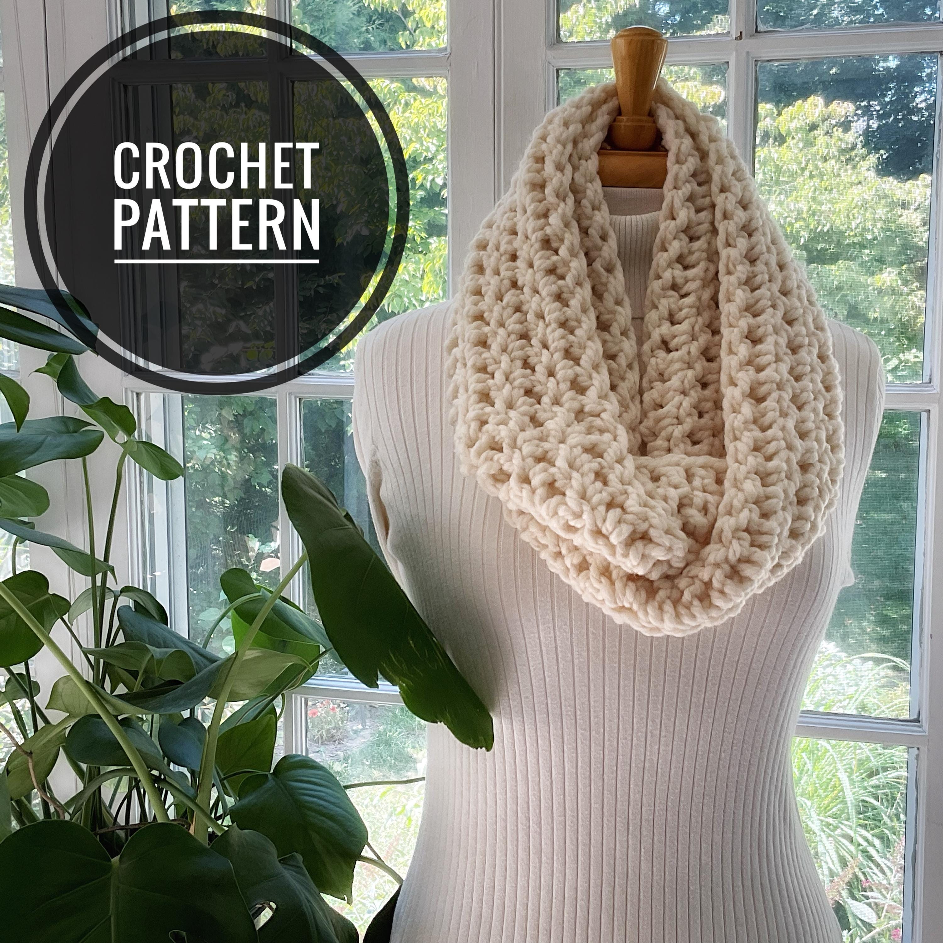 Easy Crochet Infinity Scarf Pattern, Unisex Super Bulky Yarn (PDF ...