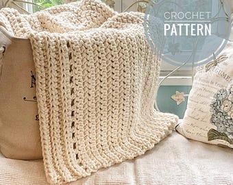 Easy+ Crochet Blanket Pattern: Modern Throw Coverlet (PDF Download)