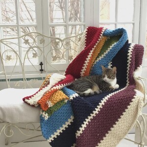Rainbow Throw Crochet Pattern, Chunky Yarn Blanket (PDF Download) image 10