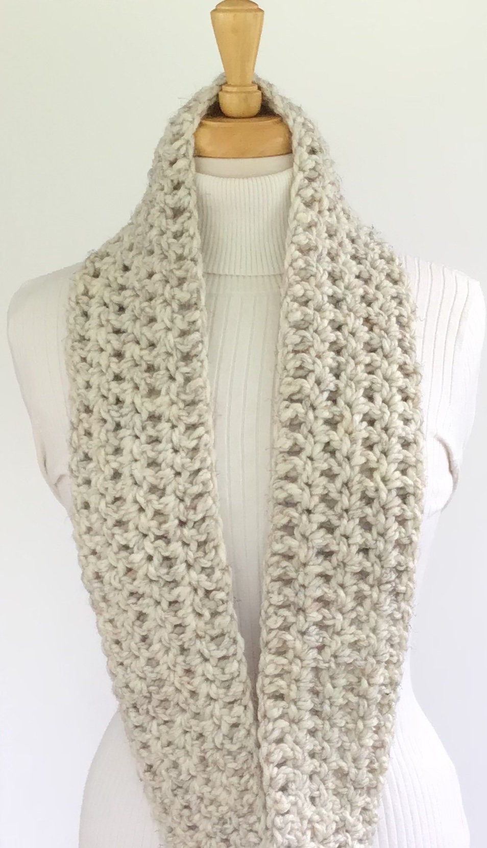 Easy Crochet Infinity Scarf Pattern, Unisex Super Bulky Yarn (PDF ...