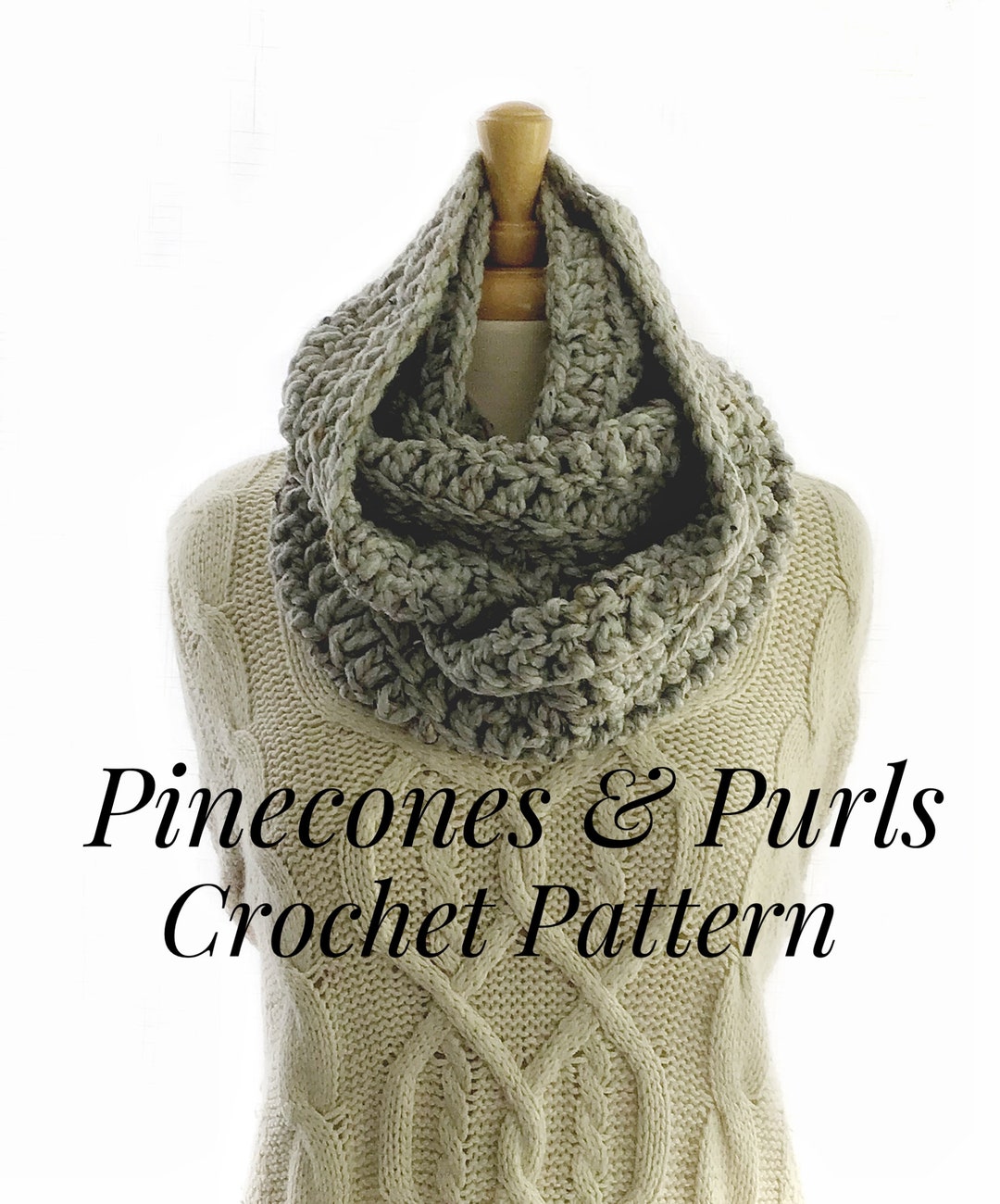 Chunky Crochet Infinity Scarf Pattern, Easy Super Bulky Yarn (PDF ...