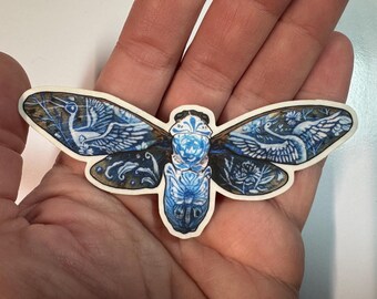 Painted cicada vinyl sticker