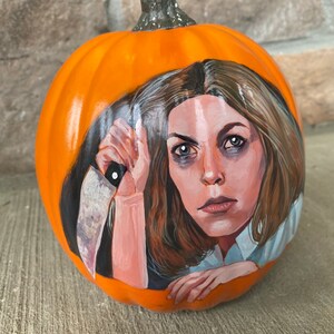 Lori Halloween handpainted plastic pumpkin