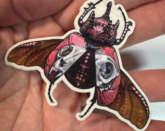 Painted beetle vinyl sticker