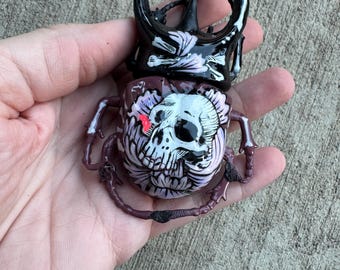 Hand painted plastic beetle KEYCHAIN