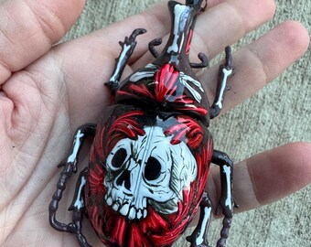Hand painted plastic beetle KEYCHAIN