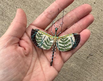 Handpainted stick bug-(ferns)