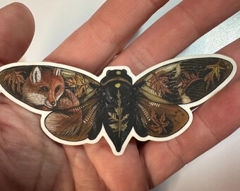 Painted cicada vinyl sticker