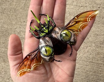 Handpainted beetle-(cat eyes)