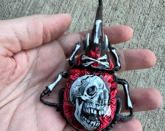 Hand painted plastic beetle KEYCHAIN