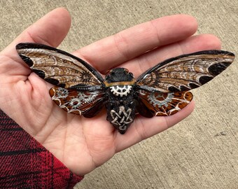Handpainted cicada-(steampunk)