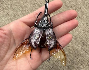 Handpainted beetle-(cat face)