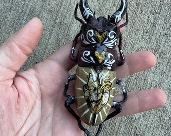 Hand painted plastic beetle KEYCHAIN