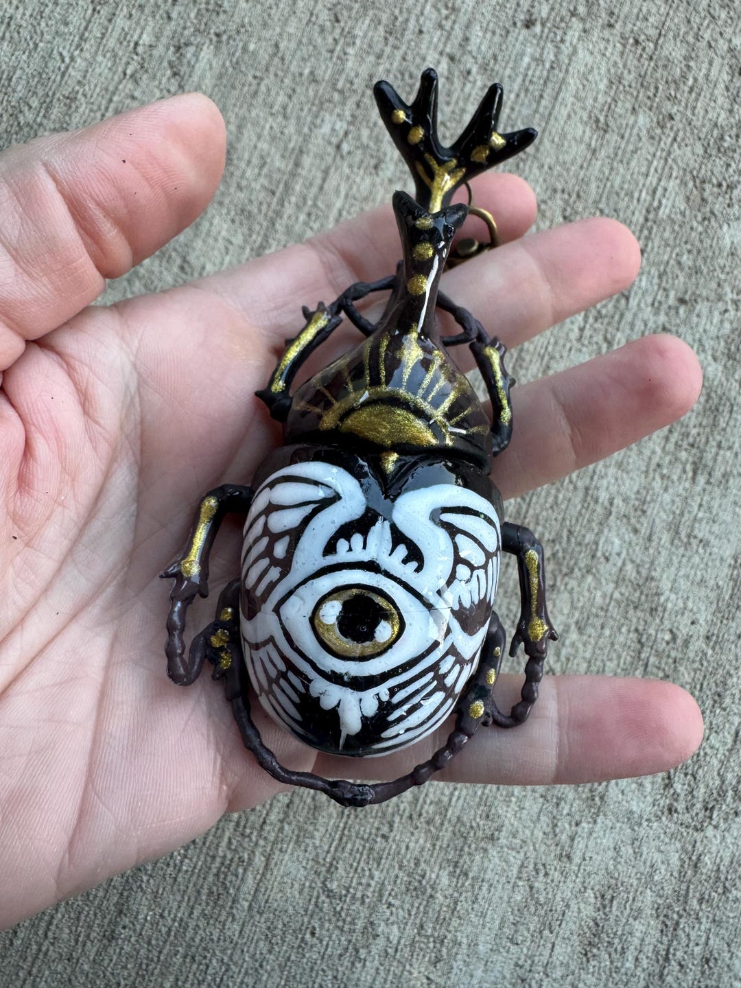Hand Painted Plastic Beetle KEYCHAIN - Etsy