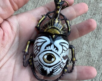 Hand painted plastic beetle KEYCHAIN