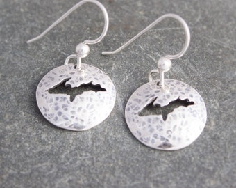 Michigan Upper Peninsula silver earrings