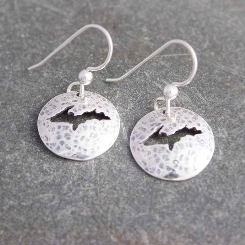 Michigan Upper Peninsula Silver Earrings Etsy