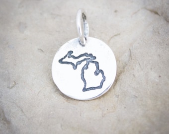 Michigan jewelry, Michigan charm, Upper Peninsula jewelry, sterling silver for bracelets or necklaces