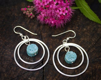 Leland blue and sterling silver circle statement earrings