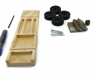 Pinewood Car Kit Fast Speed Complete Ready to Assemble Slim Wedge