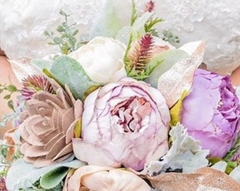 Ramo de flores de peonía / rosa inglesa Sola ramo de bodas de - Etsy España