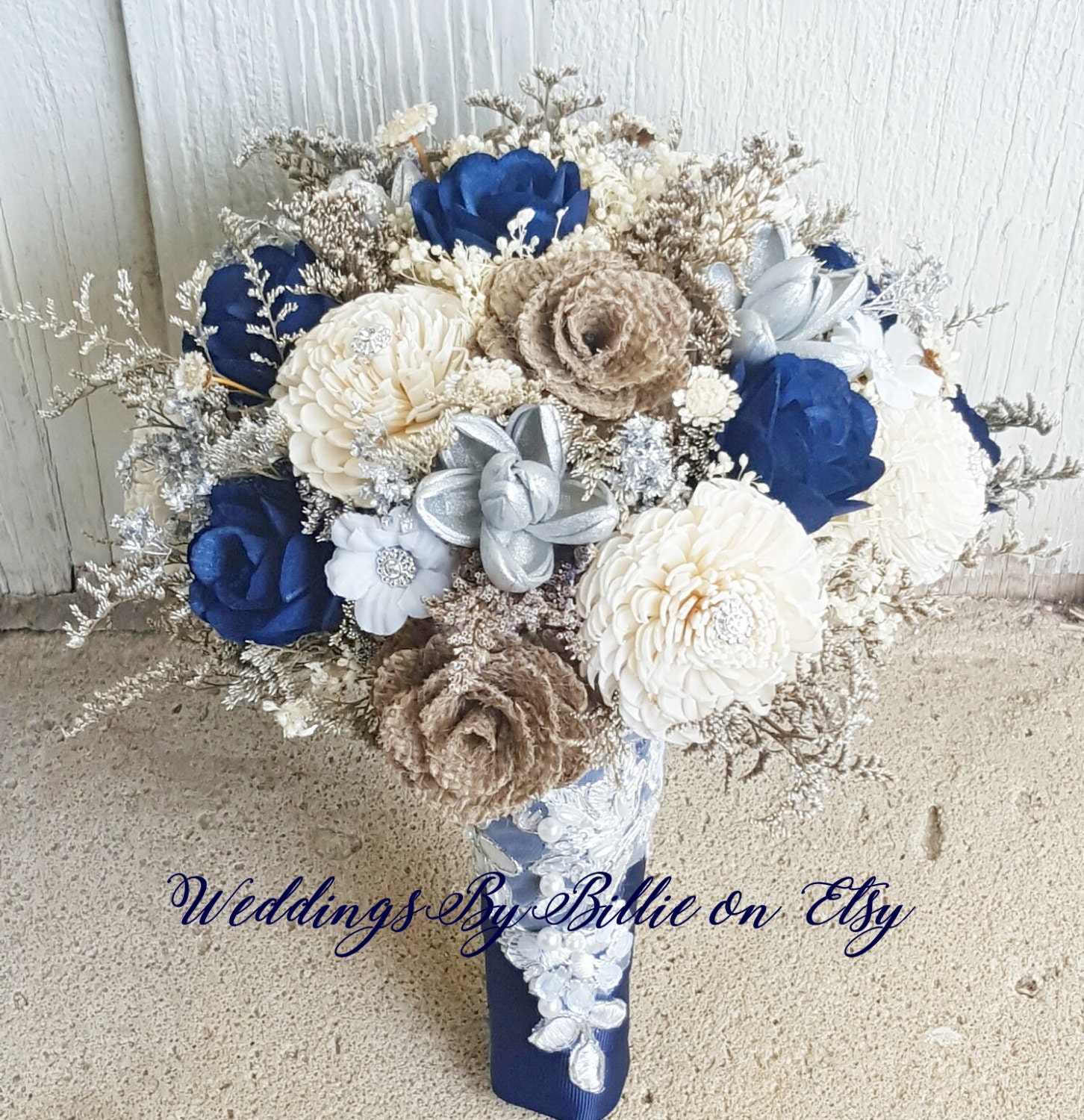 blue and silver bouquet