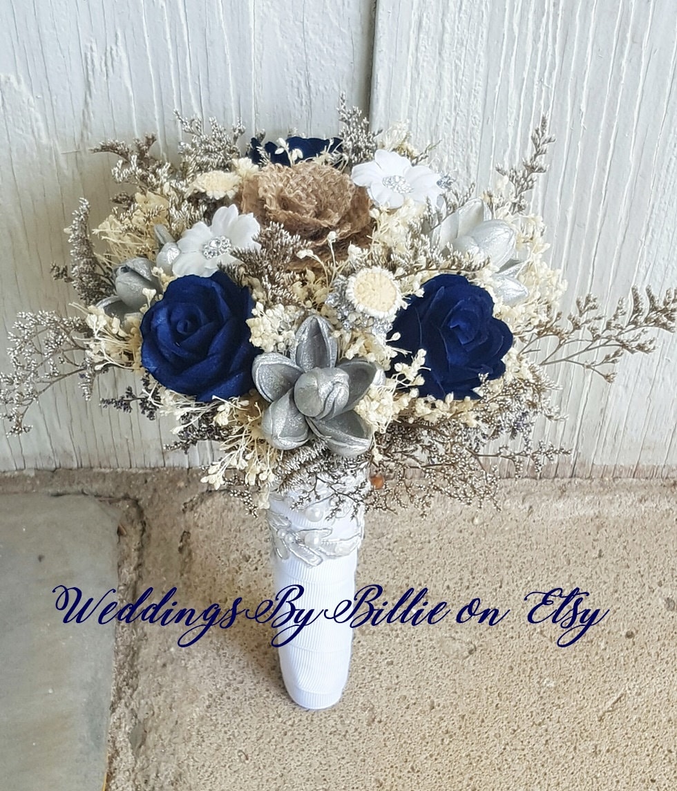 blue and silver bouquet